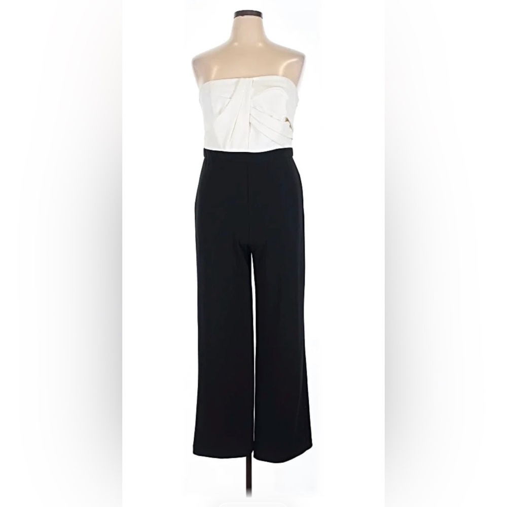 White House Black Market Black and White Strapless Pant Suit - holiday parties!